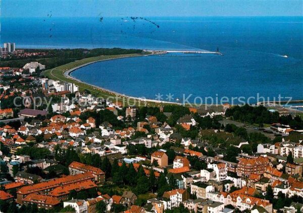 Cuxhaven Nordseebad Stadtbild mit Grimmershörnbucht Flieger