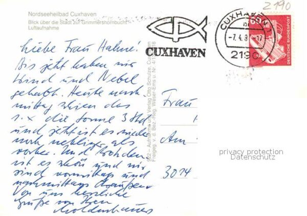 Cuxhaven Nordseebad Stadtbild mit Grimmershörnbucht Flieger – Bild 2