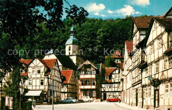 Bad Sooden-Allendorf Rhenanusplatz Fachwerkhäuser Kirchturm