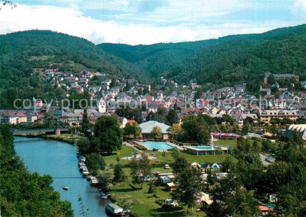 Nassau Lahn Teilansicht Luftkurort mit Campingplatz