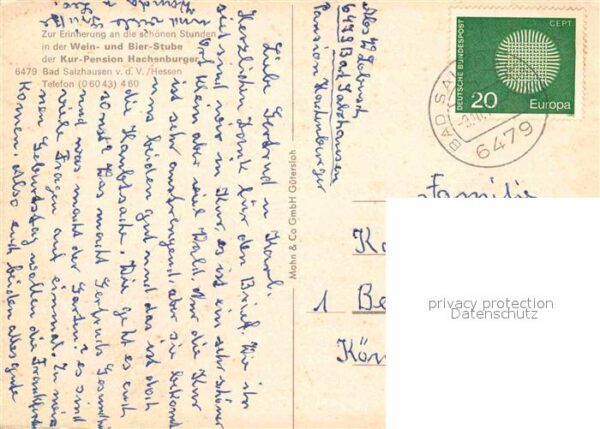 Bad Salzhausen Kurpension Hachsenburger Weinstube Bier – Bild 2