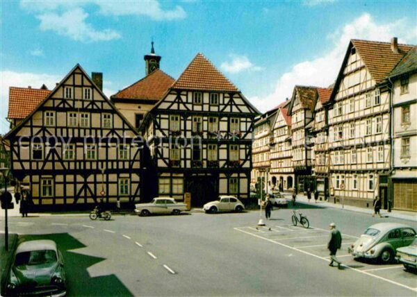 Eschwege Partie am Rathaus Fachwerkhäuser