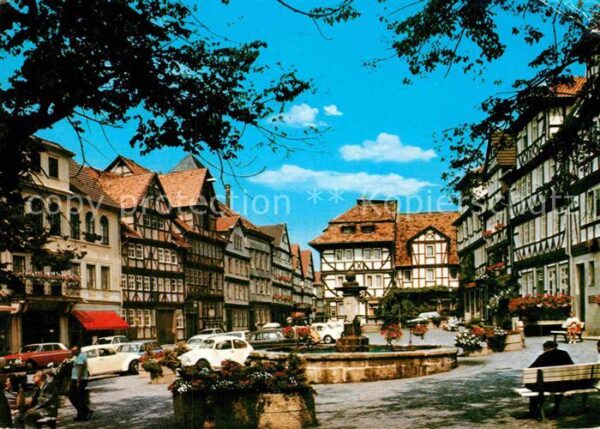 Bad Sooden-Allendorf Marktplatz Brunnen Fachwerkhäuser
