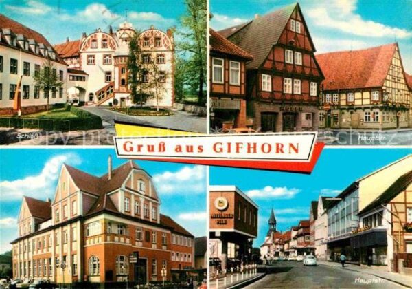 Gifhorn Schloss Hauptstrasse Fachwerkhäuser Gas