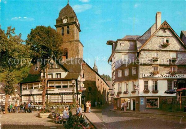 Monschau Cafe Kaulard Kirche