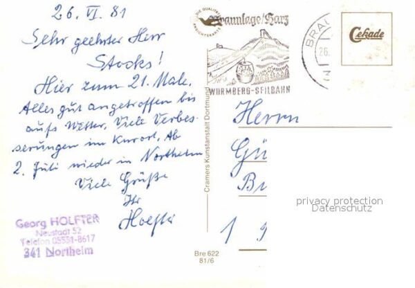 Braunlage Ortsmotiv mit Brunnen Gaststätte am See – Bild 2
