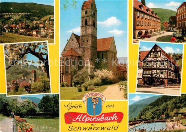 Alpirsbach Teilansichten Kirche Strassenpartie Fac