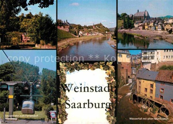 Saarburg Saar Burg Partie am Fluss Sesselbahn Feriend