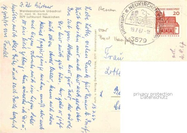 Neukirchen Knuellgebirge Waldsanatorium Urbachtal Speisesaal Was – Bild 2