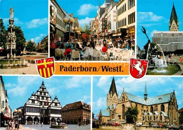 Paderborn Brunnen Säule Fussgängerzone Marktplatz