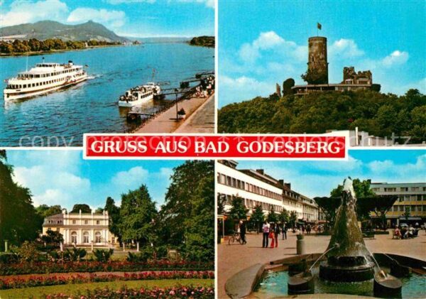 Bad Godesberg Rhein Bootsanleger Dampfer Kurhaus Brun