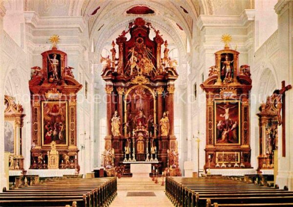 Traunstein Oberbayern Stadtpfarrkirche St Oswald Innenansicht