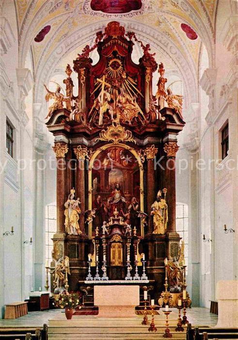 Traunstein Oberbayern Stadtpfarrkirche St Oswald Innenansicht