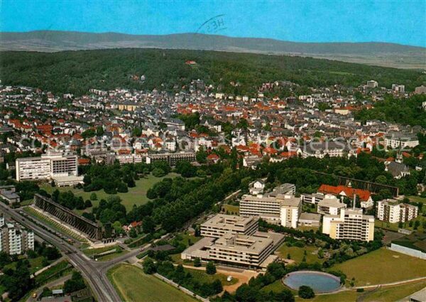 Bad Nauheim Teilansicht mit Kliniken Fliegeraufnahm