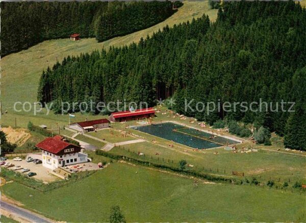 Haldenwang Allgaeu Hotel Cafe Honold Freibad Fliegeraufnah