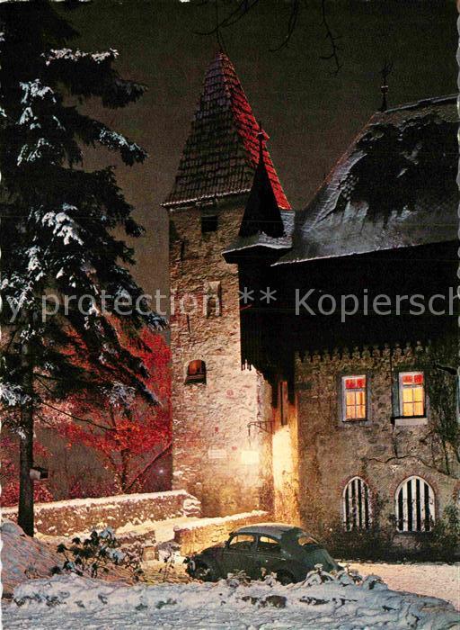 Kempten Allgaeu An der Burghalde im Winter Nachtaufnahm