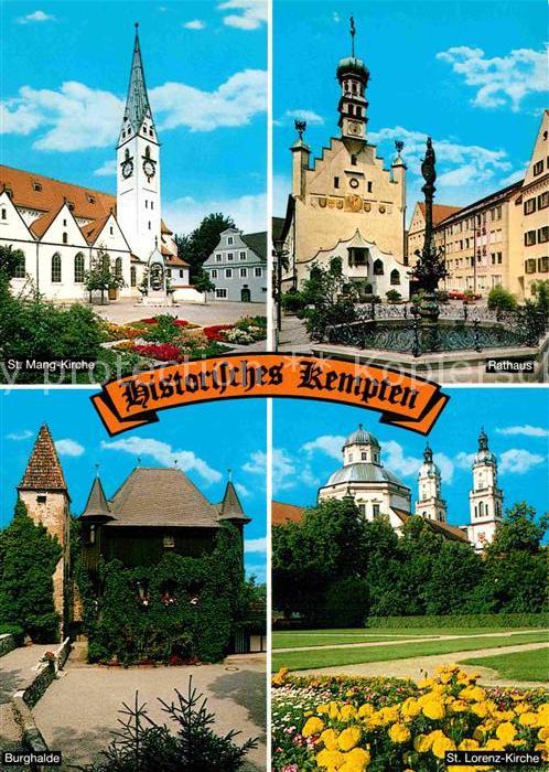 Kempten Allgaeu St Mang Kirche Rathaus Brunnen St Loren