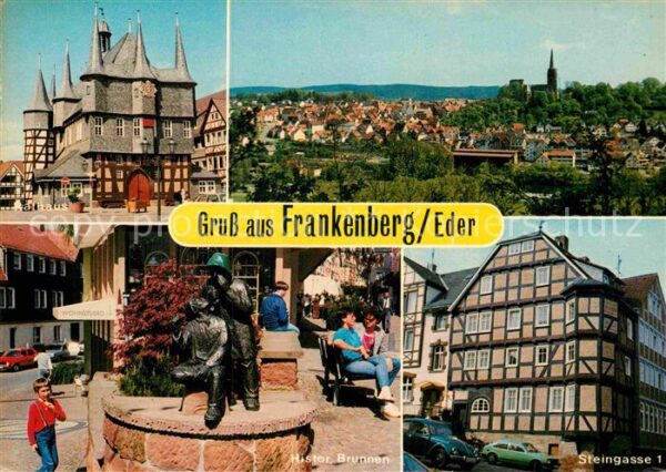 Frankenberg Eder Rathaus Stadtpanorama Historischer Brun