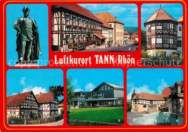 Tann Rhoen Statue Denkmal Marktplatz Schlossturm F