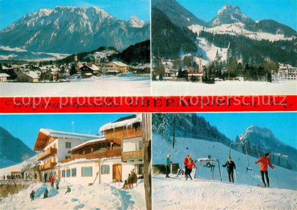 Oberaudorf Winterpanorama Bayerische Alpen Skipist