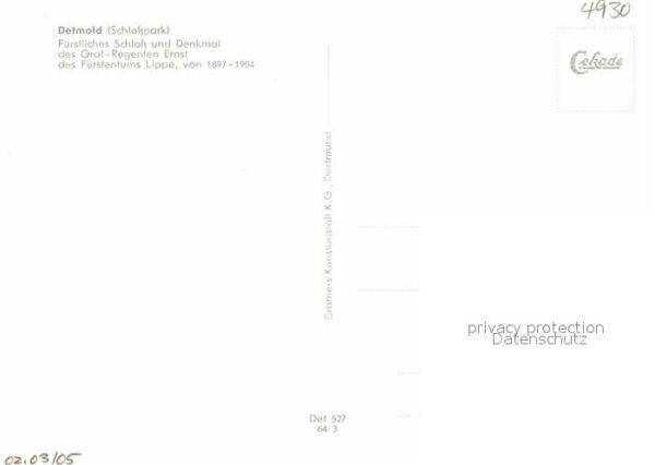 Detmold Schlosspark Schloss Denkmal – Bild 2