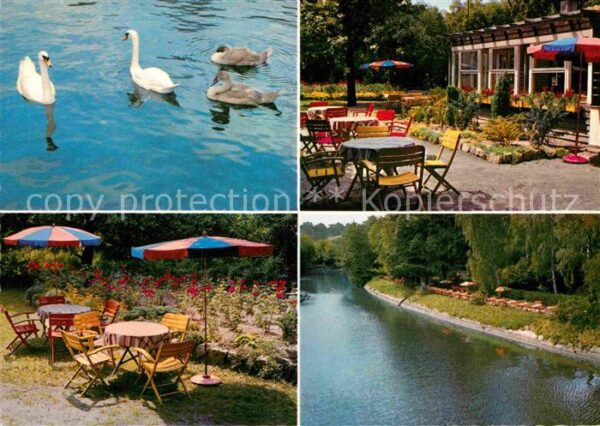 Wannsee St Hubertusbaude Gartenterrasse Schwäne