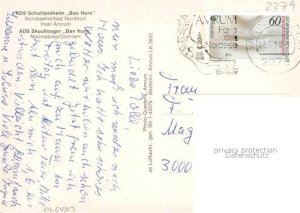 Norddorf Amrum ADS Schullandheim Ban Horn Fliegeraufna – Bild 2