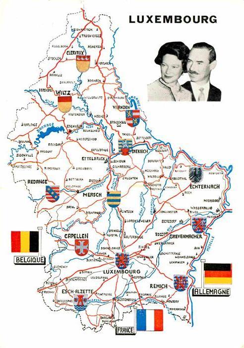 LUXEMBOURG  Luxemburg Landkarte Le Grand Duc Jean et la Grand