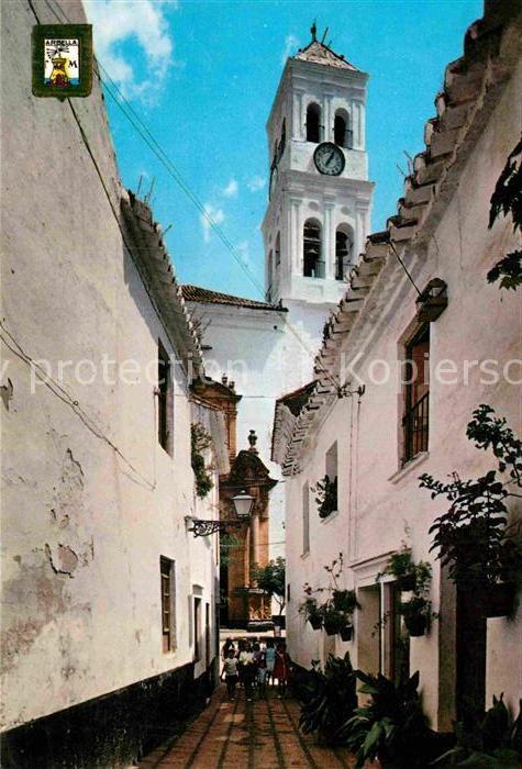 Marbella Andalucia Calle tipica y Torre Parroquial