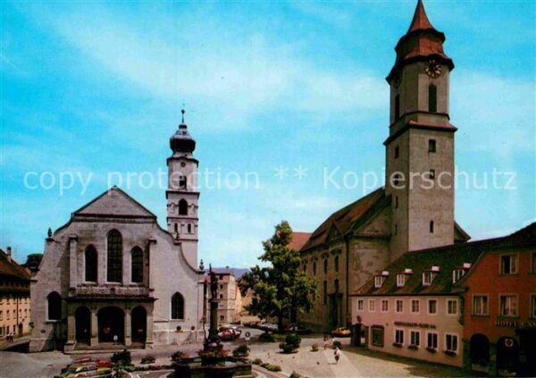Lindau Bodensee Marktplatz mit Ev Stadtkirche St Stepan