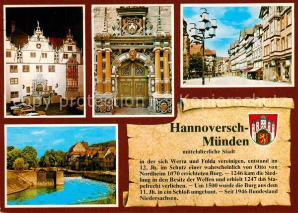 Hann. Muenden Schloss Portal Strassenpartie Fuldapart