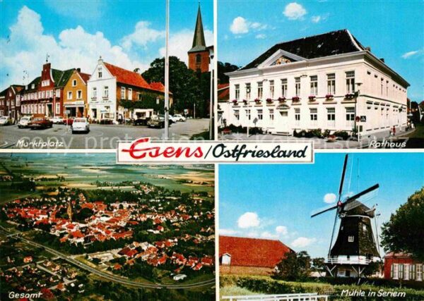 Esens Marktplatz Rathaus Fliegeraufnahme Mühl
