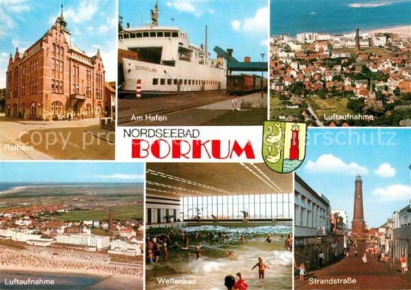 Borkum Rathaus Am Hafen Fliegeraufnahme Wellen