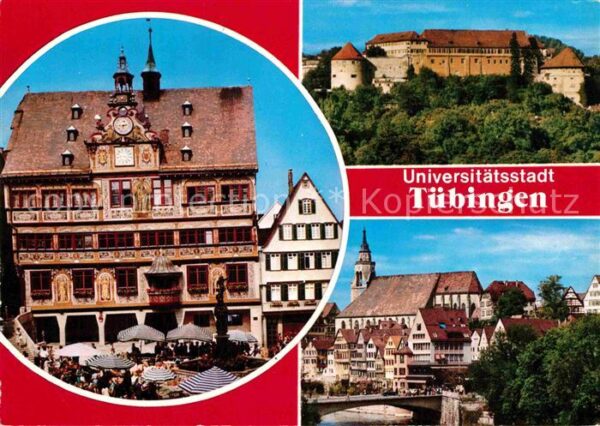 Tuebingen Rathaus Markt Schloss Kirche