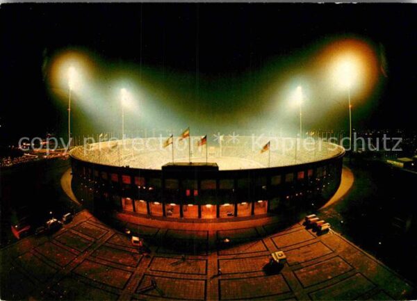 Berlin Olympastadion bei Nacht