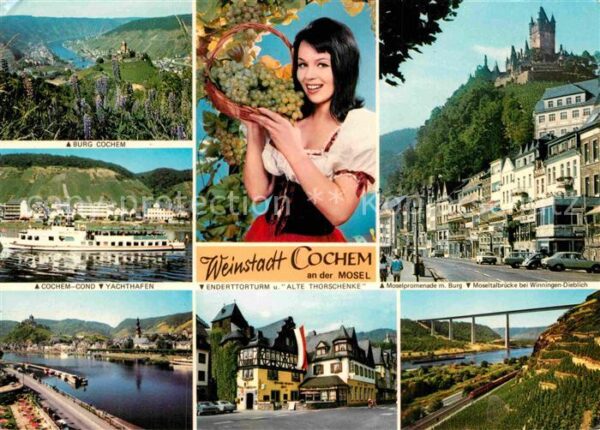 Cochem Mosel Burg Cochem Yachthafen Moselpartie Ende
