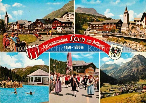 Lech Vorarlberg Ortsmotive Schwimmbad Trachtenverein Pa