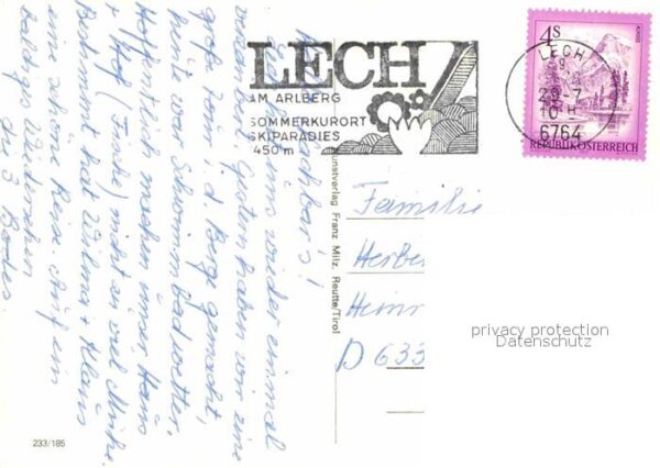 Lech Vorarlberg Ortsmotive Schwimmbad Trachtenverein Pa – Bild 2