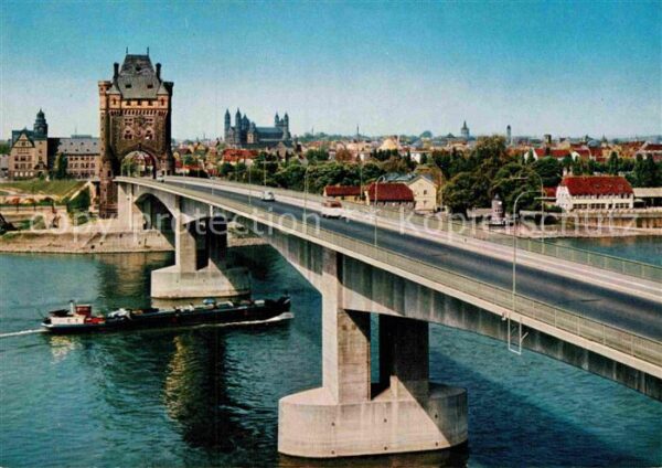 Worms Rhein mit Nibelungenbrücke