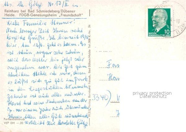 Reinharz Duebener Heide FDGB Genesungsheim Freundschaft – Bild 2