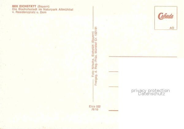Eichstaett Oberbayern Fliegeraufnahme mit Residenplatz und Do – Bild 2