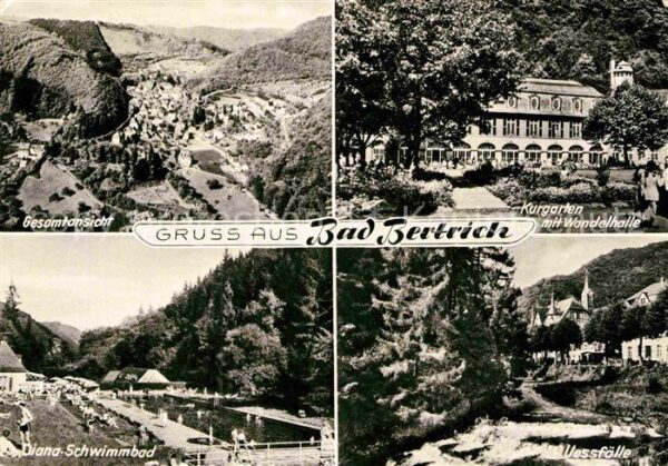 Bad Bertrich Panorama Kurgarten mit Wandelhalle Dian
