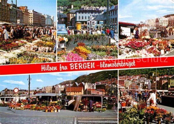 Bergen Norwegen The market place The flower market