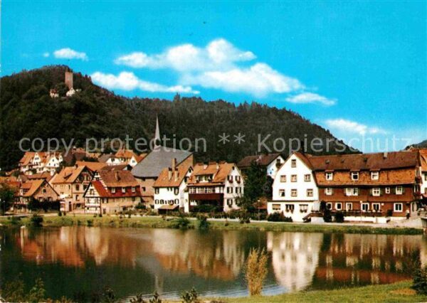 Bad Liebenzell Stadtsee mit Hotel Löwen St Liobakirche