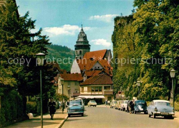Hann. Muenden Bahnhofstrasse mit Kirche und Kronentur