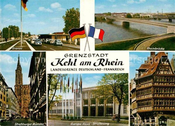 Kehl Rhein Grenze Rheinbrücke Strassburger Münster