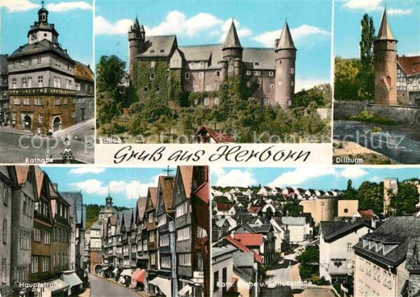 Herborn Hessen Rathaus Schloss Dillturm Hauptstrasse K