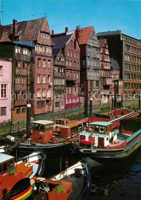 Hamburg Nicolaifleet alte Häuser Schiffe