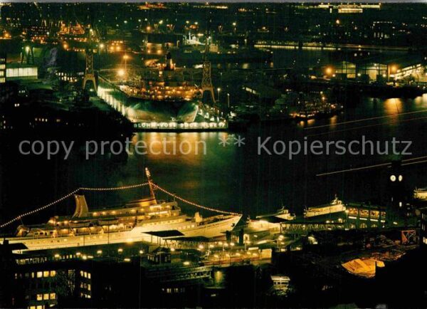 Hamburg St. Pauli Landungsbrücken bei Nacht