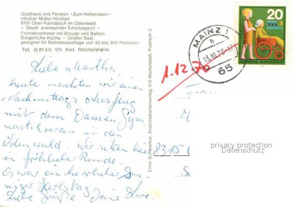 Ober-Kainsbach Gasthaus Pension Zum Hohenstein – Bild 2